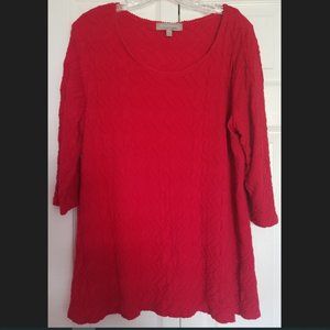 Allyson Whitmore Red Textured Top size PXL